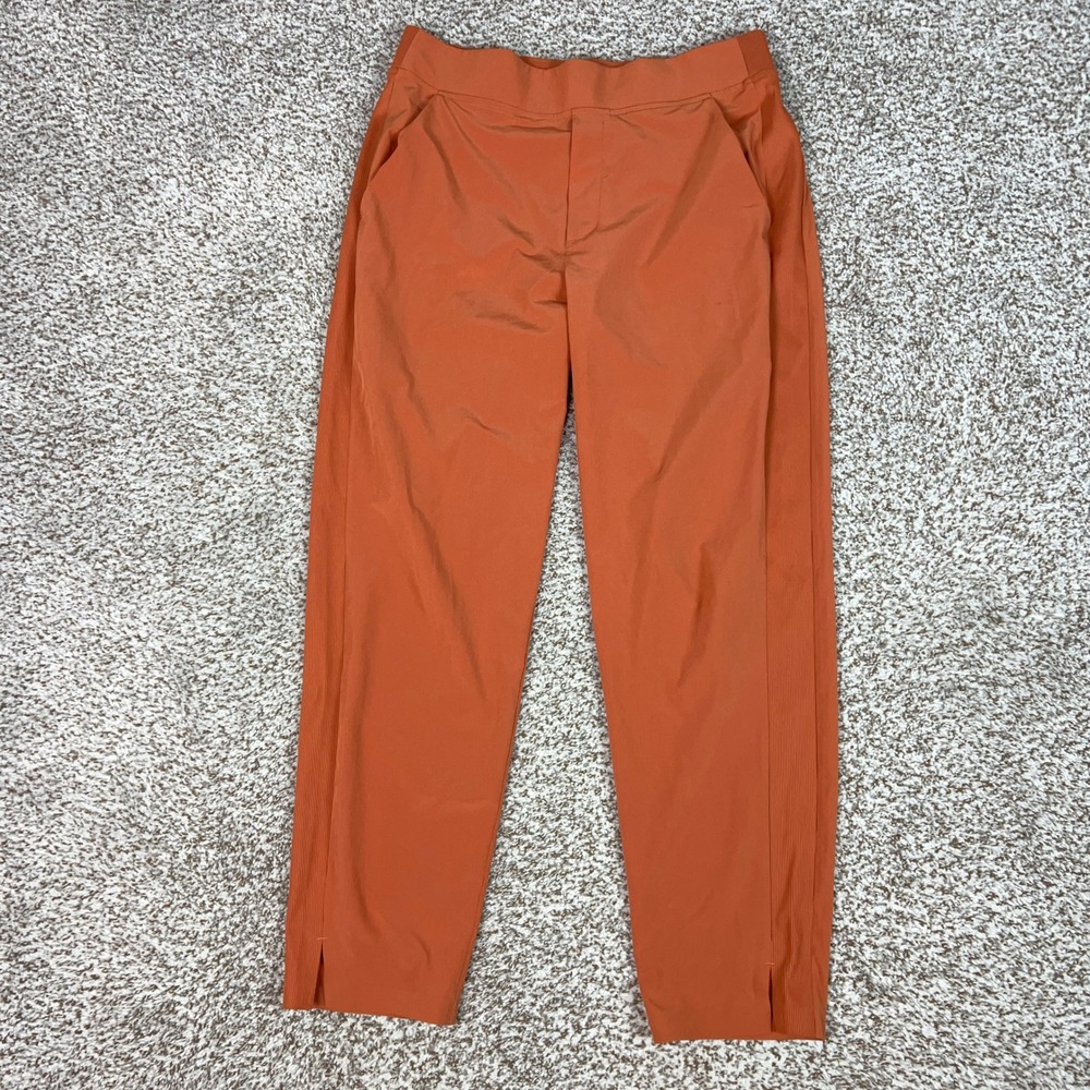 Athleta Pants Women 8 Orange Brooklyn Ankle Tapered Travel Office Casual Comfort